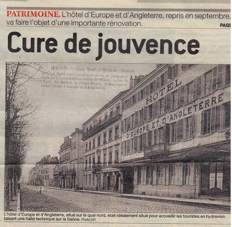 Cure de Jouvence pour l'hotel d'Europe et d'Angleterre