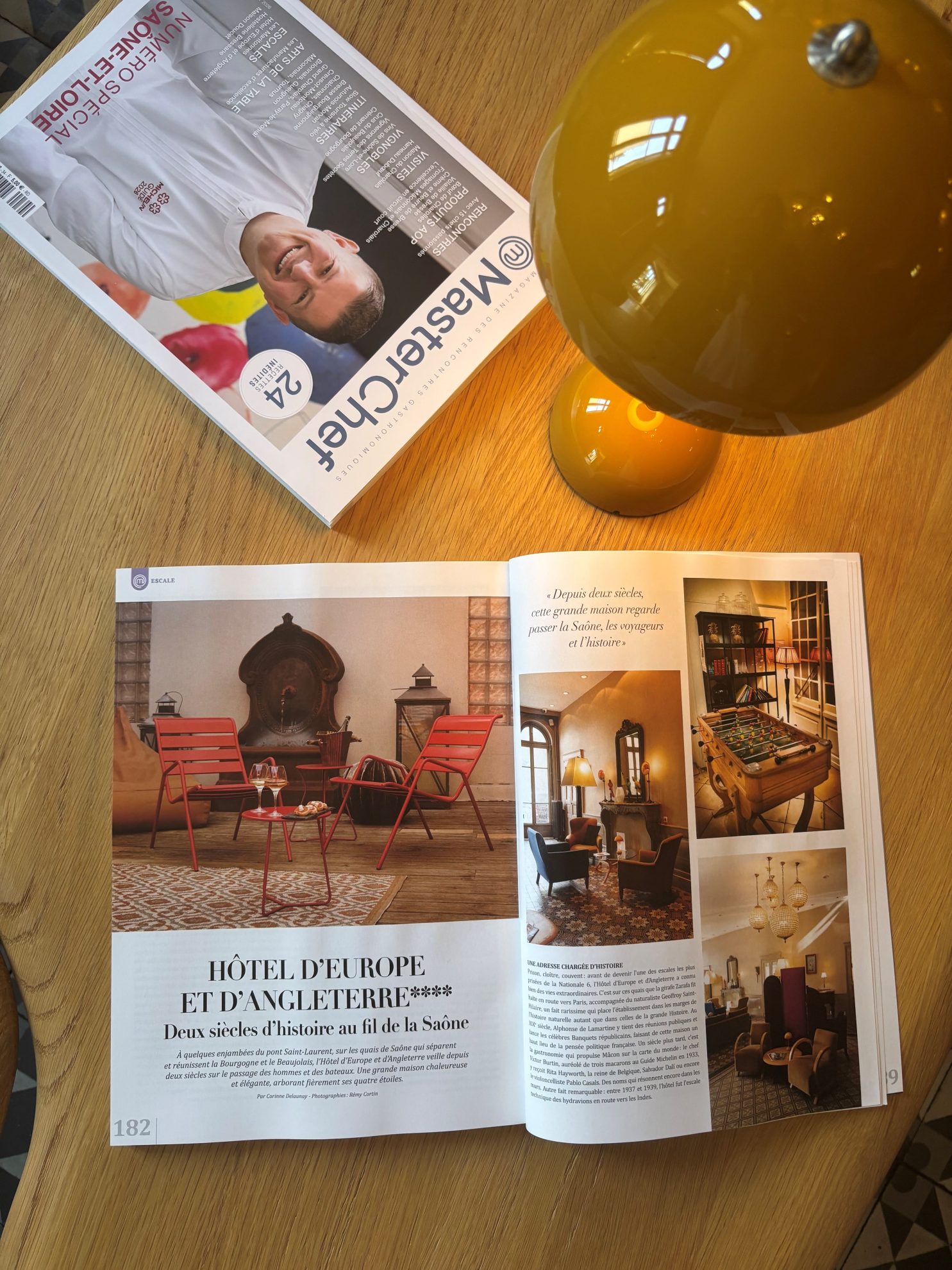 Article dans le magazine MasterChef sur l'hôtel Europe et d'Angleterre.